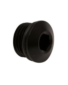 DeatschWerks 6AN ORB Male Plug Low Profile Internal Allen/Hex (Incl O-Ring) - Anodized Matte Black - 6-02-0717-B