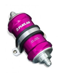 Fuelab 818 In-Line Fuel Filter Standard -6AN In/Out 10 Micron Fabric - Purple - 81801-4