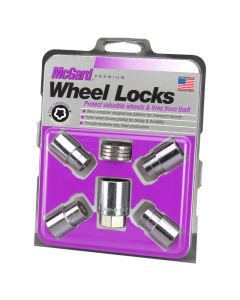 McGard Wheel Lock Nut Set - 4pk. (Reg. Shank Seat) M12X1.5 / 13/16 Hex / 1.38in. Length - Chrome - 21156
