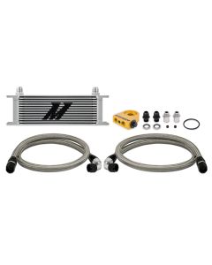 Mishimoto Universal Thermostatic Oil Cooler Kit 13-Row Silver - MMOC-U13TSL