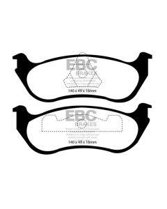 EBC 95-97 Ford Crown Victoria 4.6 (ABS) (Steel PisTons) Greenstuff Rear Brake Pads - DP21627