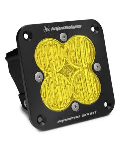 Baja Designs Squadron Sport Black Wide Cornering Pattern Flush Mount LED Light Pod - Amber - 551015