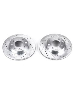 Power Stop 88-91 Honda Civic Front Evolution Drilled & Slotted Rotors - Pair - JBR304XPR