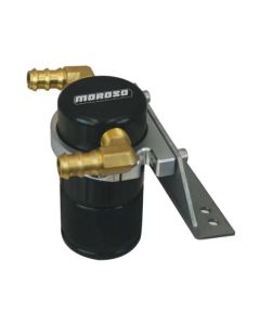 Moroso 11-14 Ford F-150 EcoBoost/5.0L Air/Oil Separator Catch Can - Small Body - Billet Alum - Black - 85677