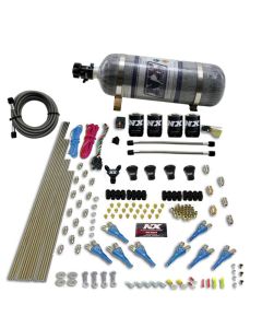 Nitrous Express Pro-Shk/Gas 4 Solenoids Nitrous Kit (250-650HP) w/Composite Bottle - 92006-12