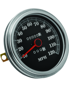 Bikers Choice 91-95 Softail Black Face Speedo With Dome Lens 2240:60 Front Drive Cast Dash Only - 490043