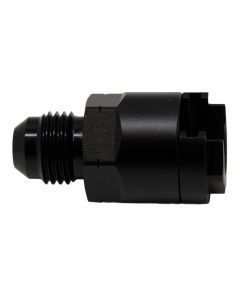 DeatschWerks 6AN Male Flare to 3/8in Female EFI Quick Connect Adapter - Anodized Matte Black - 6-02-0103-B