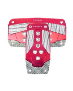 NRG Aluminum Sport Pedal A/T - Red w/Silver Carbon - PDL-450RD