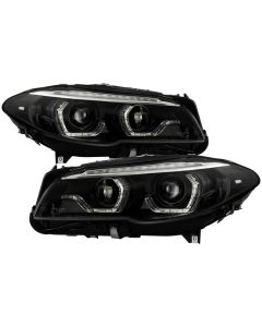 Spyder BMW 5 Series F10 11-13 Xenon/HID AFS Projector Headlights - Black PRO-YD-BMWF10HIDAFS-SEQ-BK - 5088208