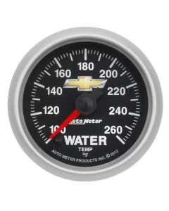AutoMeter Gauge Water Temp 2-1/16in. 100-260 Deg. F Digital Stepper Motor Chevy Gold Bowtie - 880446