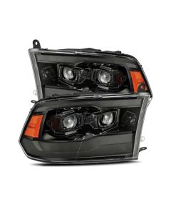 AlphaRex 09-18 Dodge Ram 1500 PRO-Series Projector Headlights Plank Style Alpha Blk w/Seq Signal/DRL - 880542