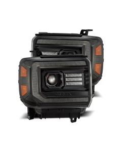 LUXX-Series LED Projector Headlights Alpha-Black GMC Sierra 2014-2018 AlphaRex- ALPH-880614