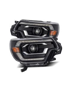 AlphaRex 12-15 Toyota Tacoma PRO-Series Projector Headlights Plank Style Black w/DRL - 880749