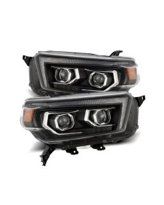 AlphaRex 10-13 Toyota 4Runner PRO-Series Projector Headlights Plank Style Black w/Seq Signal/DRL - 880755