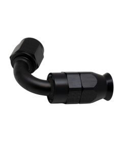 DeatschWerks 6 AN Female Flare Swivel 120-Degree Hose End PTFE - Anodized Matte Black - 6-02-0872-B