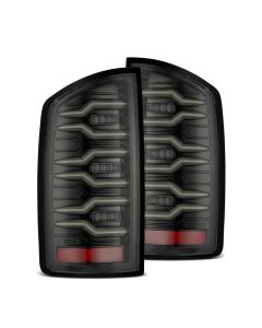 AlphaRex 07-08 Dodge Ram1500/07-09 Dodge Ram 2500+3500 Luxx-Series LED Tail Lights(Pair) Alpha Black - 641050