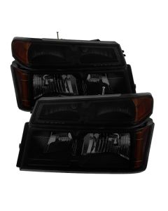 xTune Chevy Colorado 04-12 OEM Headlights w/ Bumper Lights Black Smoked HD-JH-CCOL04-SET-BSM - 9032134