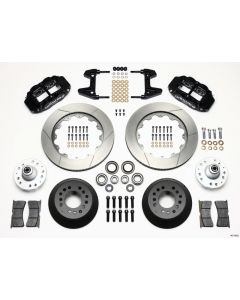 Wilwood Forged Narrow Superlite 6R Big Brake Front Brake Kit Hub, Slotted Rotor - Black - Ford Musta