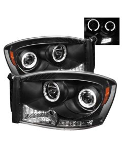 Spyder Dodge Ram 1500 06-08/Ram 2500 06-09 Projector Headlights LED Halo LED Blk PRO-YD-DR06-HL-BK - 5010001