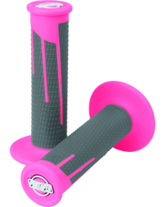 ProTaper Full Diamond Clamp-On Grips - Neon Pink/Dark Gray - 021684