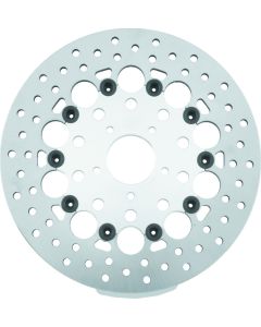 Twin Power 08-13 FLH FLT 08-16 FLHR 6-17 DYNA Front 11.8 Floating Rotor With Holes Silver - 666823