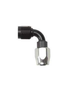 Russell Performance -6 AN Black/Silver 90 Degree Full Flow Hose End - 610163