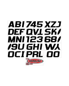 Hardline Boat Lettering Registration Kit 3 in. - 700 Solid Black - BLK700EC