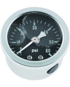 Bikers Choice 0-60 PSI Oil Pressure Gauge Carbon Face Stainless Bezel Liquid Filled Universal Custom - 496455