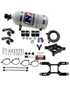 Nitrous Express 4150 Dual Stage Billet Crossbar Nitrous Kit (50-300 & 100-500HP) w/10lb Bottle - 66042-10