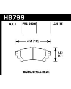Hawk 14-16 Toyota Highlander HPS Rear Brake Pads - HB799F.597