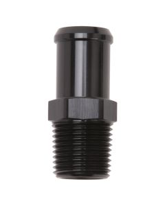 Edelbrock Hose End Straight 1/2In NPT to 3/4In Barb Black Anodize - 8183