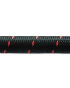 Vibrant -8 AN Two-Tone Black/Red Nylon Braided Flex Hose (2 foot roll) - 11958R