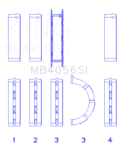 King Engine Bearings Ford 155 (Size +0.75mm) Main Bearing Set - MB4056SI0.75