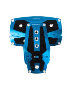 NRG Brushed Aluminum Sport Pedal A/T - Blue w/Black Rubber Inserts - PDL-250BL