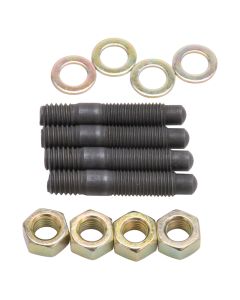 Edelbrock Carburetor Mounting Studs Bullet Nosed Black Oxide Gold Iridite Washers/Nuts Set of 4 - 8056