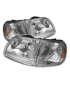 Xtune Ford F150 97-03 / Expedition 97-02 Crystal Headlights w/Corner Chrome HD-JH-FF15097-SET-AM-C - 5070326