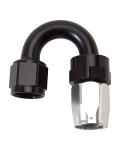 Russell Performance -10 AN Black/Silver 180 Degree Tight Radius Full Flow Swivel Hose End - 613523