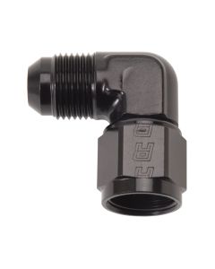 Russell Performance -6 AN 90 Degree Male AN to Female AN Fitting (Black) - 614805