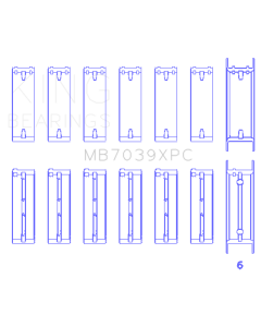 King BMW M20/M50 2.0L/2.5L/2.7L Crankshaft Main Bearings Set - 7 Pairs Coated - MB7039XPC
