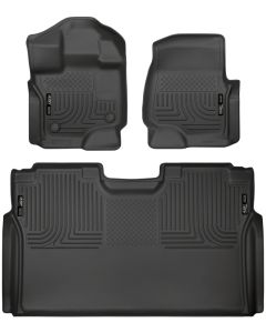Husky Liners 15-23 Ford F-150 SuperCrew Weatherbeater Black Front & 2nd Seat Floor Liners - 94041
