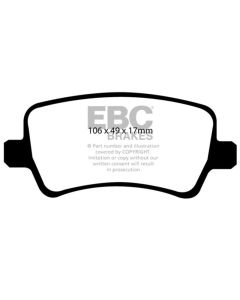 EBC 13-15 Land Rover LR2 2.0 Turbo Ultimax2 Rear Brake Pads - UD1307