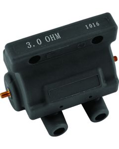 Twin Power 85-03 Big Twin and XL Ignition Coil Black Replaces H-D 31614-83A 3 Ohm Late Style - 210069