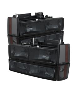 Xtune GMC Yukon 92-93 Crystal Headlights w/ Corner & Bumper Smoke HD-JH-GMCCK88-AM-SM-SET - 5073525