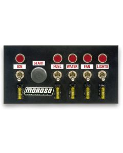 Moroso Toggle Switch Panel - Drag Race - 4in x 7.75in - Five On/Off Switches - 74131