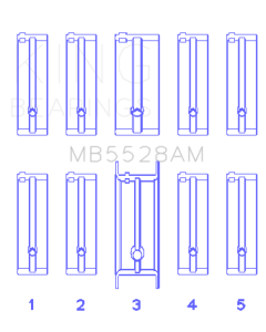King Engine Bearings Mazda 626 F8/(Size +0.50mm) Main Bearing Set - MB5528AM0.5