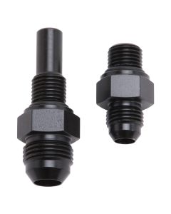 Russell Performance -6 AN to 4L80 Transmission Ports Adapter Fittings (Qty 2) - Black Zinc - 641390
