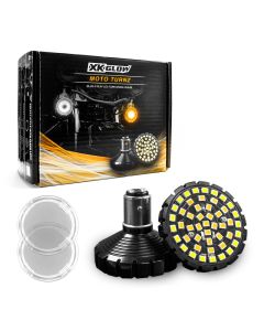 XK Glow Motorcycle Front LED Turn Signal Kit - Bullet Style Clear Lenses - XK1157B-WA-C
