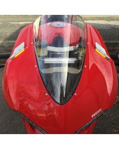 New Rage Cycles 15-19 Ducati 1299 Panigale Mirror Block Off Turn Signals Brushed Aluminum - 1299-MBO-A