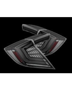 AlphaRex 16-21 Honda Civic Hatchback/ Type-R FK8 Nova-Series LED Tail Lights (Pair) - Alpha Black - 676000