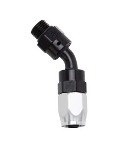 Russell Performance -10 AN Black Male SAE Port to -8 Hose 90 Degree (-10 Port 7/8in-14 Thread) - 612423